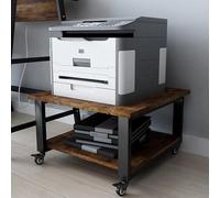 Table de bureau pour imprimante sur roulettes, 50 x 50 x 30 cm. Support pour imprimante | Chariot pour imprimante, étagère mobile de rangement en bois et métal, supportant jusqu'à 70 kg, idéal pour le