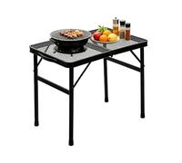 Table De Camping, Pliable Hauteur Réglable, avec Structure Métallique | Compact Table de, Camping Pliante avec, Poignée de Transport, Barbecue Pique-nique Plage, Randonnée Cour Jardin, Intéri