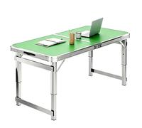 Table de Camping Pliante Bureau d'ordinateur Portable, Table à tréteaux en Aluminium léger Tables de Pique-Nique Pliantes établi de préparation des Aliments pour Grill, Plage, Voyage(Green,70cm)