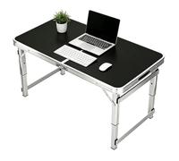 Table de Camping Pliante Bureau d'ordinateur Portable, Table à tréteaux en Aluminium léger Tables de Pique-Nique Pliantes établi de préparation des Aliments pour Grill, Plage, Voyage(Noir,120cm/3.9ft)