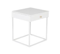 Table de Chevet 1 Tiroir Bakal 50cm Blanc