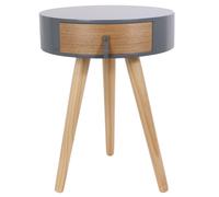 Table de chevet 1 tiroir en bois collection NORA coloris gris