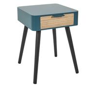 Table de chevet 1 tiroir en mdf - bleu