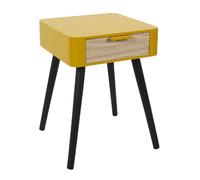 Table de chevet 1 tiroir en MDF - Jaune Moutarde