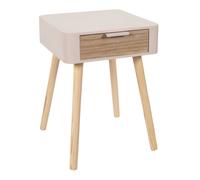 Toilinux – Table de chevet 1 tiroir en MDF – Rose