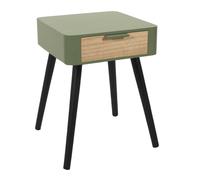 Toilinux – Table de chevet 1 tiroir en MDF – Vert kaki