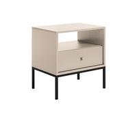 Table de chevet - 1 tiroir et 1 niche - Beige - BOGDAN