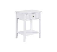 Table de chevet 1 tiroir et 1 tablette - MDF - Blanc - NIRIVA