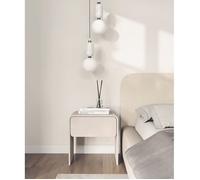 Table de chevet 1 tiroir - LUMMO - 50 cm - gris cachemire