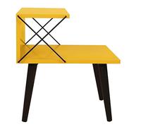 Table de chevet, 100% aggloméré mélaminé, couleur jaune