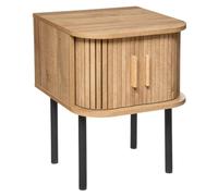 Atmosphera Table de chevet Colva effet chêne 1 niche 2 portes coulissantes L40×H53 cm