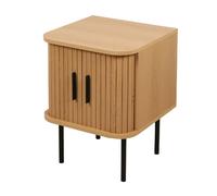 Table de chevet 2 portes effet tasseau BONNIE - Beige