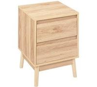 5five - Table de Chevet 2 tiroirs Effet chêne Naturel abana