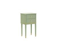 Table de chevet 2 tiroirs Camille L. 40 x l. 30 x H. 71 cm Vert & Or