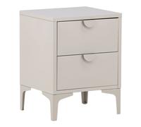 Table de Chevet 2 Tiroirs "Piring" 60cm Beige
