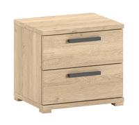 VIPACK - SAM table de nuit avec 2 tiroirs, finition chêne mélaminé