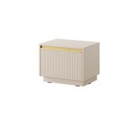 Table de chevet - 3XE LIVING - Beige sable - 53,6x39x42 cm - 1 tiroir - Panneaux stratifiés