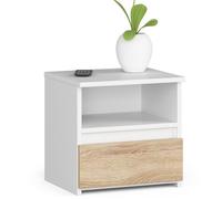 Table de chevet AKORD CL1 Blanche 40 cm 1 tiroir couleur Chêne Sonoma 40x35x40 cm