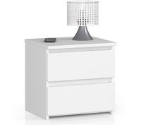Table de chevet AKORD CL2 Blanche 40 cm 2 tiroirs façade Blanche 40x35x40 cm