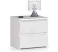 Table de chevet AKORD CL2 Blanche 40 cm 2 tiroirs façade Blanche Brillante 40x35x40 cm Blanc / Blanc Brillant G