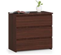 AKORD Commode CL-3 avec 3 tiroirs | Commode Classique pour La Chambre, Salon | Meuble de Rangement | L60 x H57 x P35 cm | Poids 26 kg | Wengé
