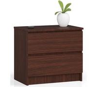 Table de chevet AKORD K60 Wengé 60 cm 2 tiroirs façade Wengé 60x40x55 cm