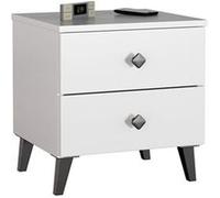Akord Chevet 2 tiroirs moderne - Blanc