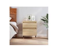Table de Chevet, Armoire de Nuit avec Tiroir et Compartiment, Table de Nuit avec Pieds, Meuble de Rangement Chambre, Moderne, Chêne Sonoma Bois