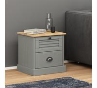 Table de Chevet Armoire de Nuit Chambre à Coucher Gris Bois Pin Massif vidaXL