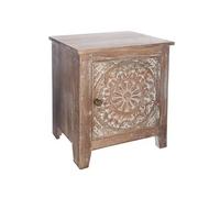 Table de chevet avec 1 porte en bois Manguier coloris marron - Dim : L.40 x l. 35 x H. 45 cm -