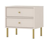 Table de chevet avec 2 tiroir - OKTIO - 52 cm - beige