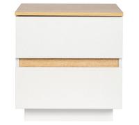 Table de Chevet avec 2 Tiroirs, Table d'appoint, Meuble de Nuit, Commode de Nuit, 38x32x40cm, Blanc