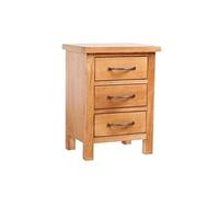 vidaXL Table de chevet avec 3 tiroirs 40x30x54 cm Bois de chêne massif Brun G
