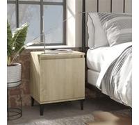 Vidaxl Table De Chevet Avec Pieds En Métal Chêne Sonoma 40x30x50 Cm