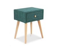 Table de chevet avec tiroir en tissu turquoise