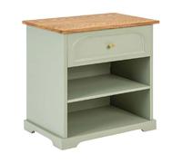 Table de chevet avec un tiroir et deux étagères ouvertes, coloris Vert Céladon - Longueur 45 x Profondeur 30 x Hauteur 67 cm