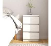 vidaXL Table de chevet en bois de pin solide 40x29,5x64 cm Blanc