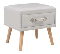 Table de Chevet Blanc Similicuir Table de Nuit Commode Table d’Appoint vidaXL