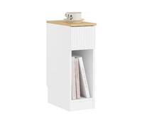 SoBuy Table de chevet étroite 20 cm avec tiroir, gain de place pour petits espaces, blanc 20x35x60 cm