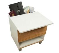 Table de chevet blanche avec tiroir façade pin compartiment secret serrure NFC App Bluetooth meuble camouflé coffre-fort invisible cachette arrière double fond meuble espion anti-effraction