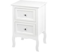 Table de chevet blanche - WOLTU - 2 tiroirs - 40x30x60 cm - MDF de qualité E1 - Poignées en métal