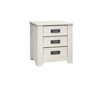 Table de chevet de 3 tiroirs coloris Lasure blanc - longueur 45 x profondeur 38 x hauteur 50 cm --