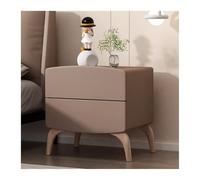 Table de Chevet de Rangement Grande capacité Double tiroirs Simple Table de Chevet en Bois Couleur Pure crème Organisateur Chambre Maison(Earthy Brown,Small)