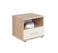 Table de Chevet Dino 45cm Chêne & Blanc