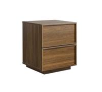 Table de chevet effet bois 2 tiroirs noyer L 42 x P 38 x H 48cm - Kuba
