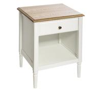Table de chevet ""Solen"" bois blanc H61cm - Atmosphera Créateur d'intérieur