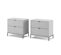 Table de chevet Eliza, Lot de 2, Gris, Vicco 40551