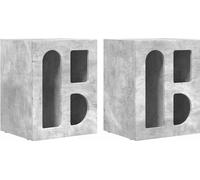 Table de chevet ELST 2 pc Gris béton 40 x 35 x 50 cm