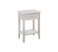 Table de chevet en bois blanchi avec un tiroir - H60 x P30 x L45 cm --