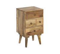 Table de chevet en bois de manguier 4 tiroirs Maëva